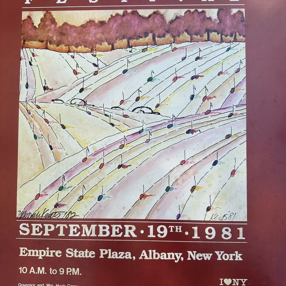Harvest of Music‎ Festival Event Poster 1981 Empire State Plaza Albany NY Keats